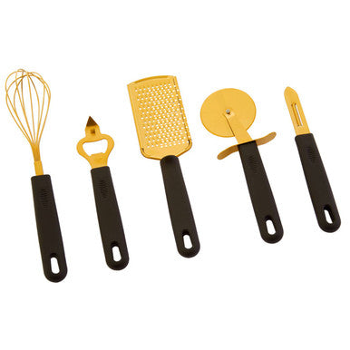 Five Piece Light Gold Kitchen Gadget Set