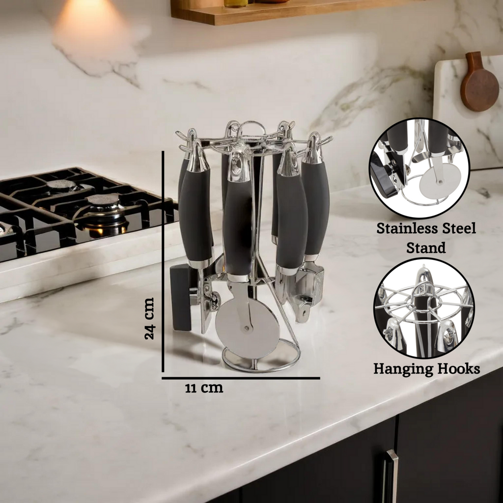 Five Piece Kitchen Gadget Set with Stand