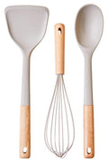 Stone Grey Silicone Head 3 Piece Kitchen Tool Set