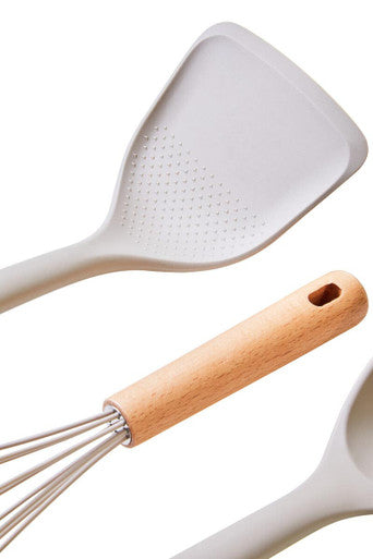 Stone Grey Silicone Head 3 Piece Kitchen Tool Set