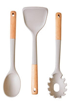 3 Piece Kitchen Tool Set with Stone Grey Silicone Heads