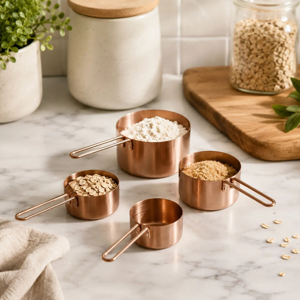 Rose Gold Finish Set of 4 Measuring Cups