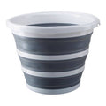 Collapsible Grey and White Bucket with Handle