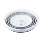 Collapsible Grey and White Bucket with Handle