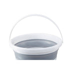 Collapsible Grey and White Bucket with Handle
