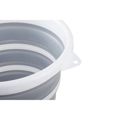Collapsible Grey and White Bucket with Handle