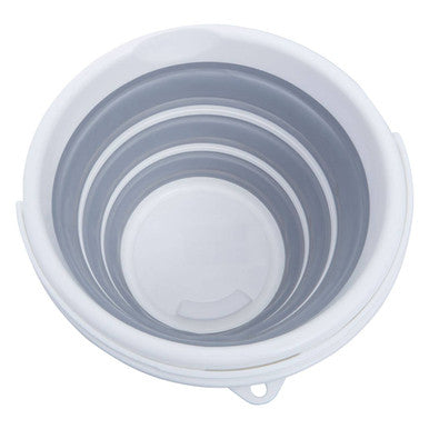 Collapsible Grey and White Bucket with Handle