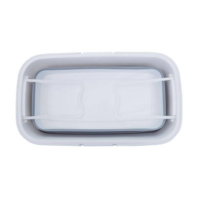 White and Grey Collapsible Basket with Handles