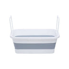 White and Grey Collapsible Basket with Handles