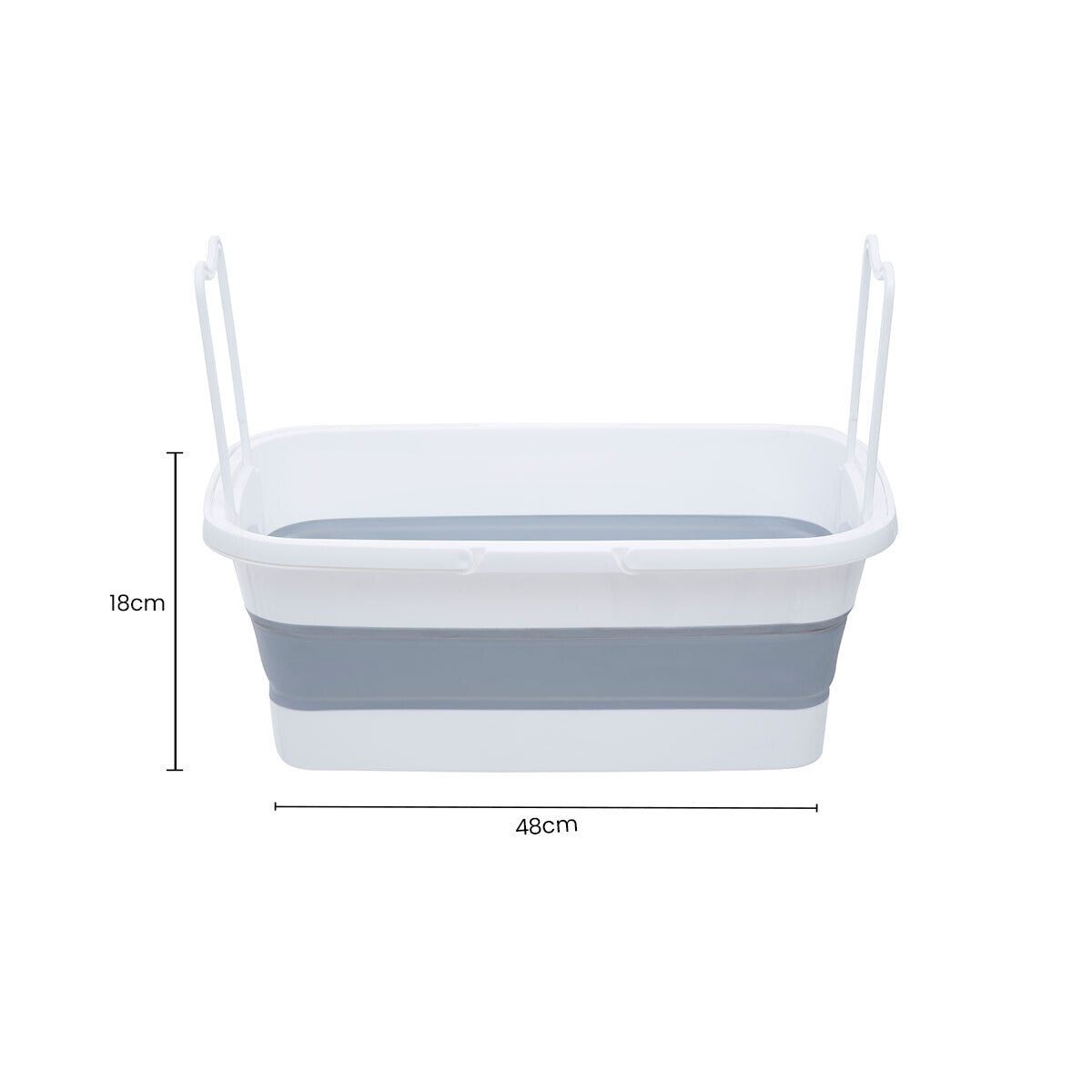 White and Grey Collapsible Basket with Handles