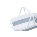 White and Grey Collapsible Basket with Handles