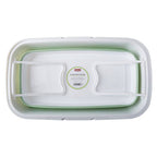 Collapsible Laundry Basket in Green and White