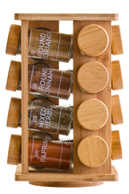 Bamboo Revolving Spice Rack with 16 Jars