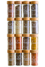 Bamboo Revolving Spice Rack with 16 Jars