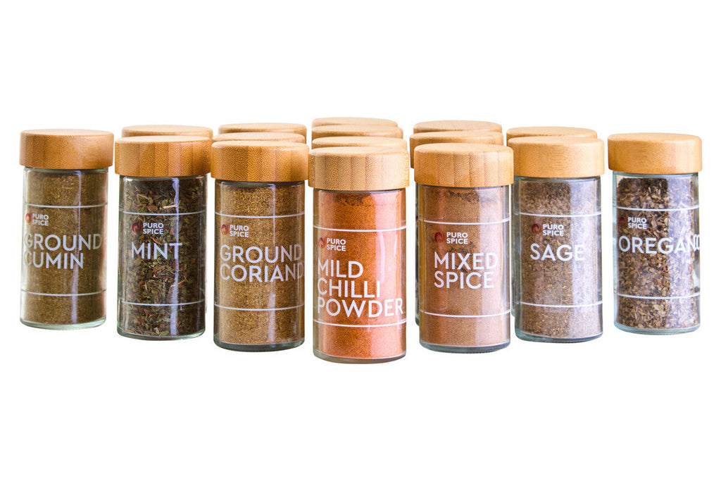 Bamboo Revolving Spice Rack with 16 Jars
