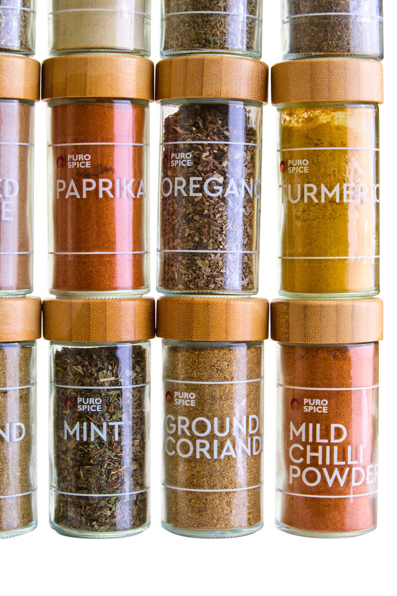 Bamboo Revolving Spice Rack with 16 Jars