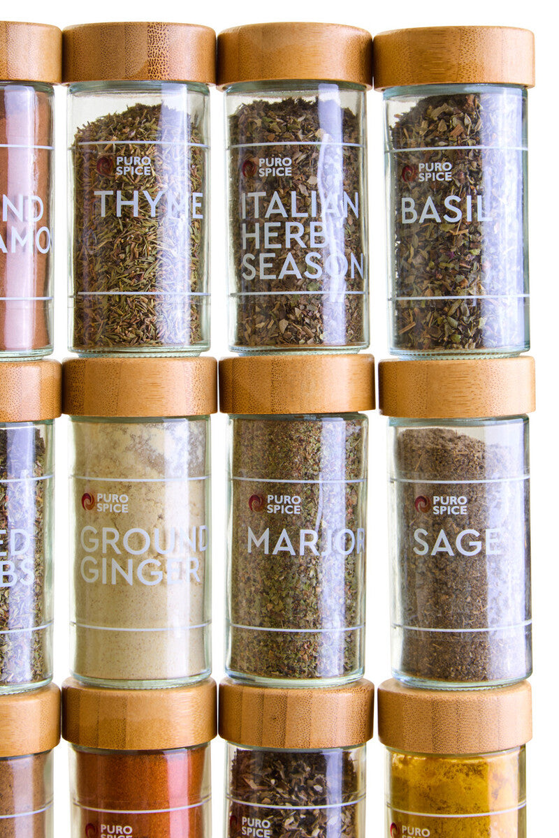 Bamboo Revolving Spice Rack with 16 Jars