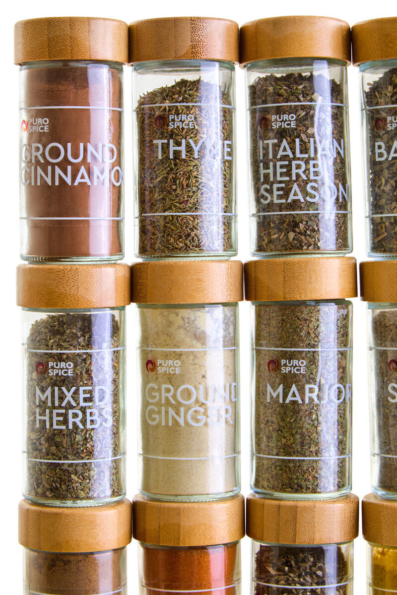 Bamboo Revolving Spice Rack with 16 Jars