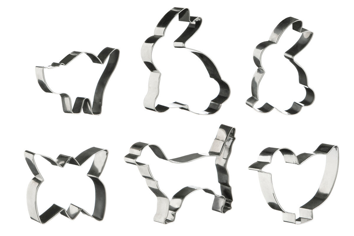 Set of 6 Animal Shape Cookie Cutters