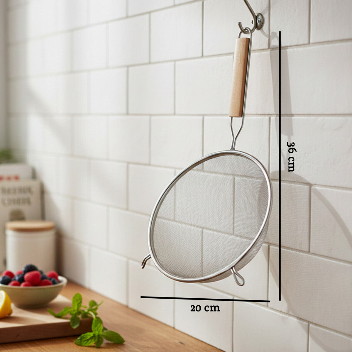 Medium Sieve With Wooden Handle