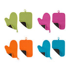 Blue Oven Glove and Pot Holder Set