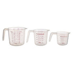 Set of Three Clear Plastic Measuring Jugs