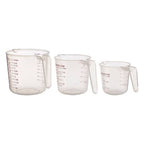 Set of Three Clear Plastic Measuring Jugs