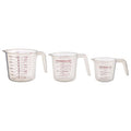 Set of Three Clear Plastic Measuring Jugs