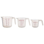 Set of Three Clear Plastic Measuring Jugs