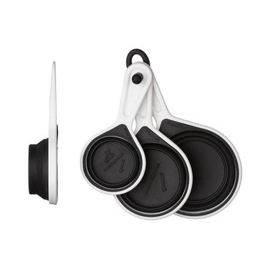 Set Of 4 Collapsible Black Silicone Measuring Cups