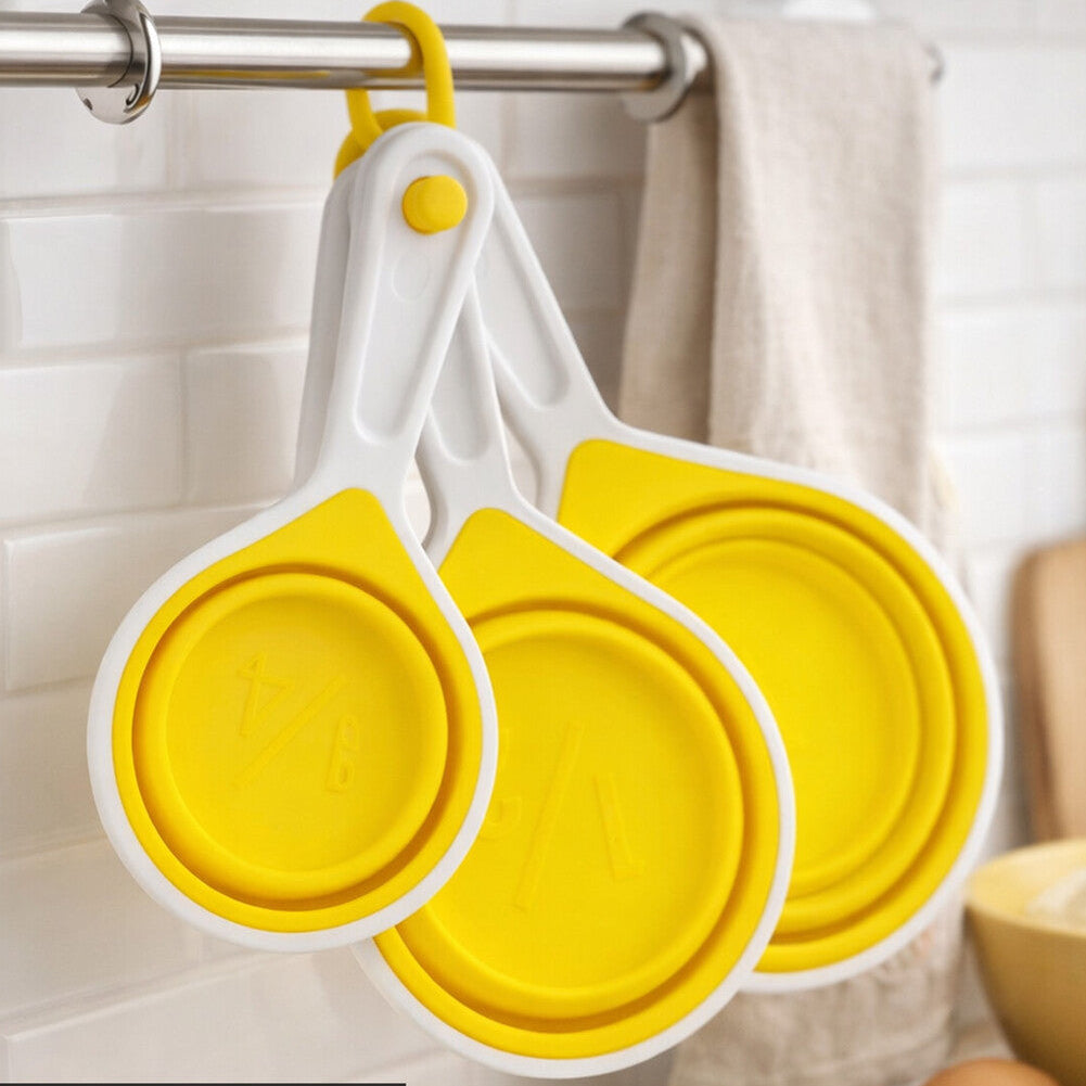 Yellow Collapsible Silicone Measuring Cups