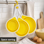 Yellow Collapsible Silicone Measuring Cups