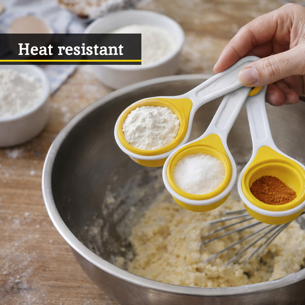 Yellow Collapsible Silicone Measuring Cups