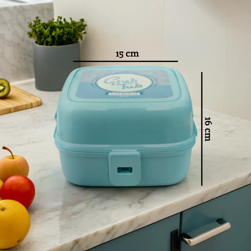 4 Compartments Mint Green Lunch Box