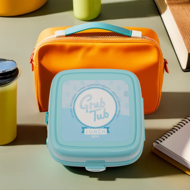 4 Compartments Mint Green Lunch Box