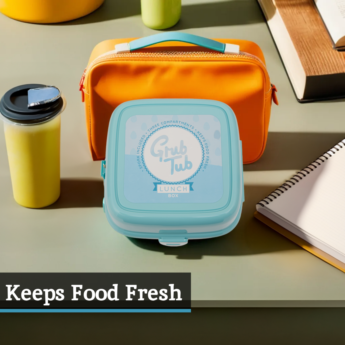 4 Compartments Mint Green Lunch Box