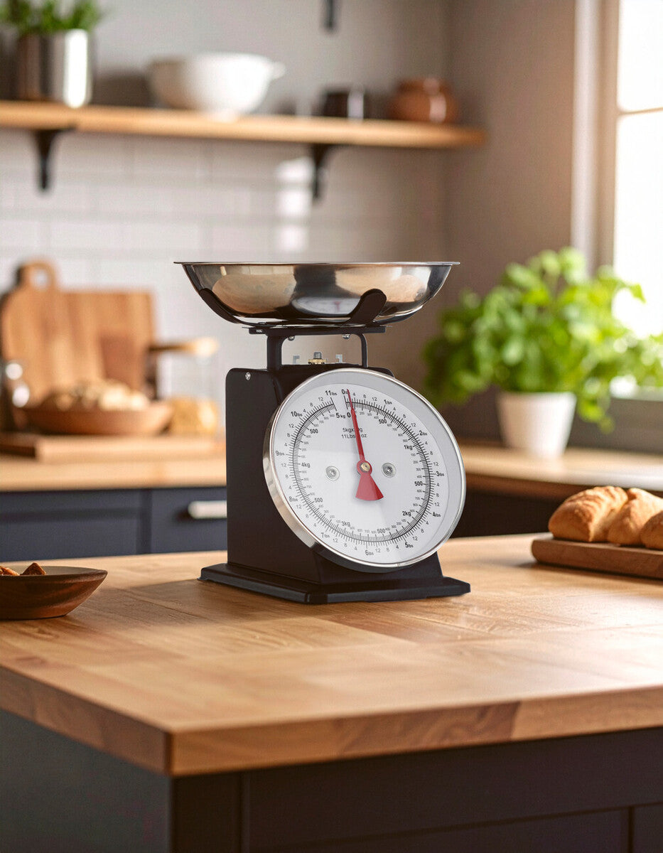 5kg Matt Black Retro Kitchen Scale