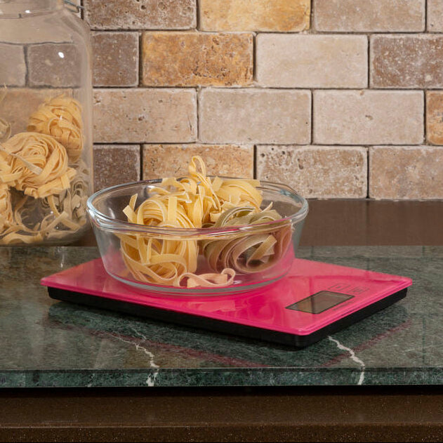 Hot Pink Glass Kitchen Scale | Zing