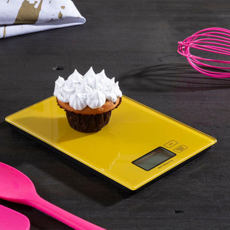Yellow Glass Rectangular Kitchen Scale