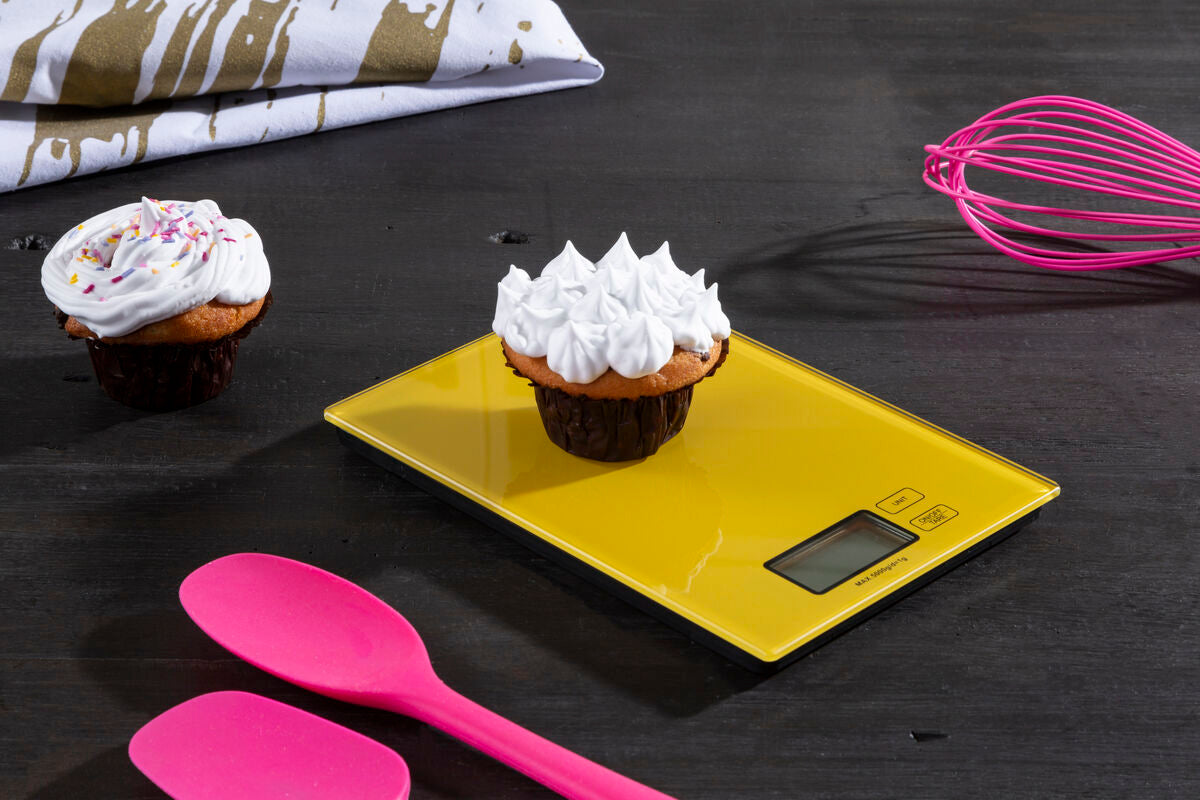 Yellow Glass Rectangular Kitchen Scale