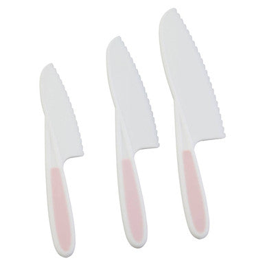 Set of 3 Dessert Or Salad Knives in Pastel Pink