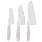 Set of 3 Dessert Or Salad Knives in Pastel Pink