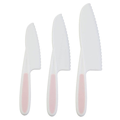 Set of 3 Dessert Or Salad Knives in Pastel Pink