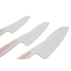 Set of 3 Dessert Or Salad Knives in Pastel Pink