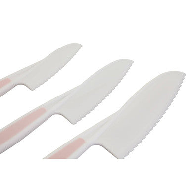 Set of 3 Dessert Or Salad Knives in Pastel Pink