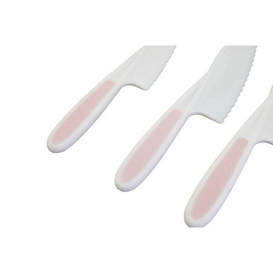 Set of 3 Dessert Or Salad Knives in Pastel Pink