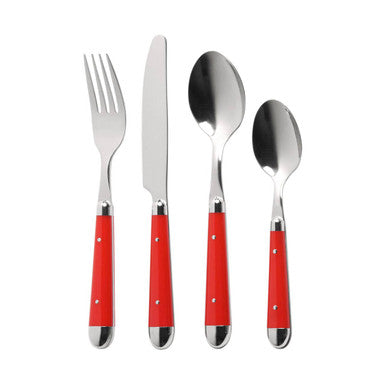 16 Piece Red Cutlery Set