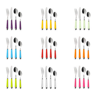 16 Piece Red Cutlery Set