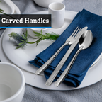 16 Piece Stainless Steel Cutlery Set with Carved Dot Detail