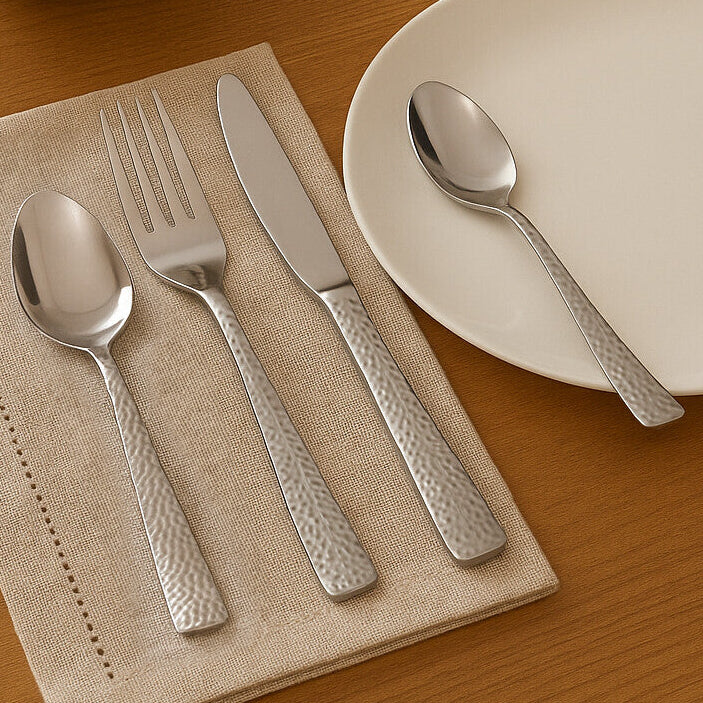 Hammered 24 Piece Cutlery Set